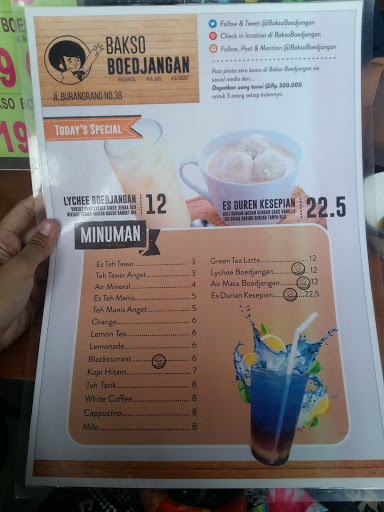 menu minuman bakso bujangan